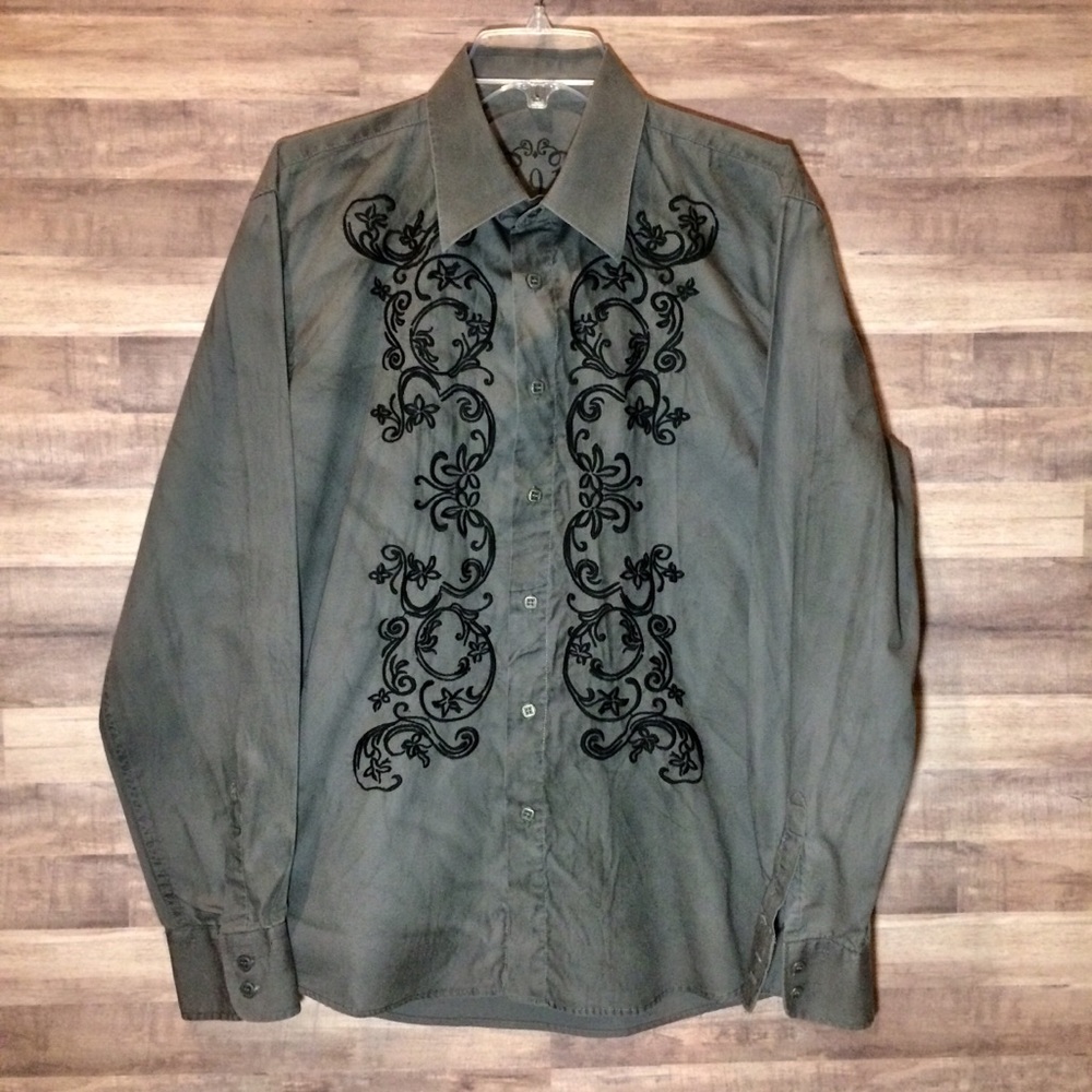 191 Unlimited Men’s Embroidered Button Down Shirt
